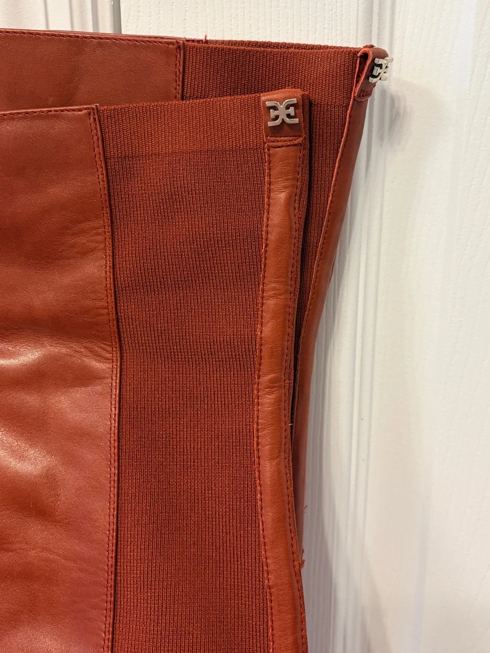 Sam Edelman Natasha Over The Knee Leather Boots Red Maroon 8